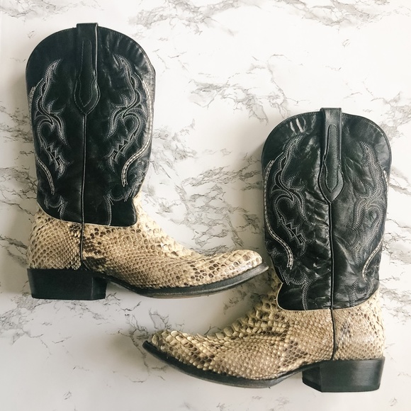 J. B. Dillon Reserve Snakeskin Leather Cowboy Boot - Picture 3 of 10